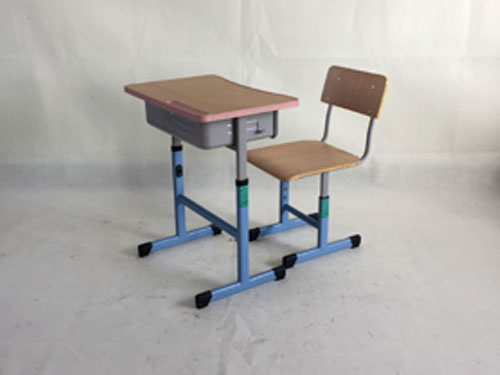 橢圓管升降課桌椅藍款