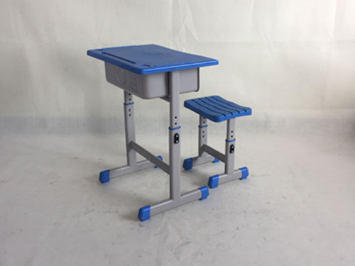 ABS桌麵橢圓管課桌椅藍色